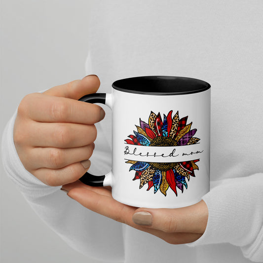 Sunflower Blessed Mom Mug