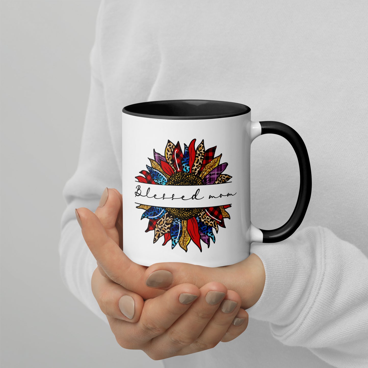 Sunflower Blessed Mom Mug