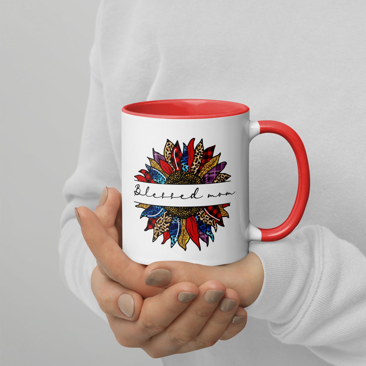 Sunflower Blessed Mom Mug