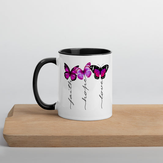 Butterfly Faith Hope Love Mug