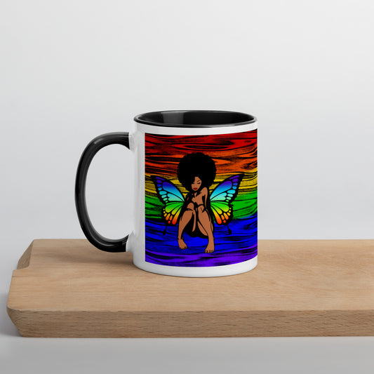 Mystical Afro Woman Butterfly Mug