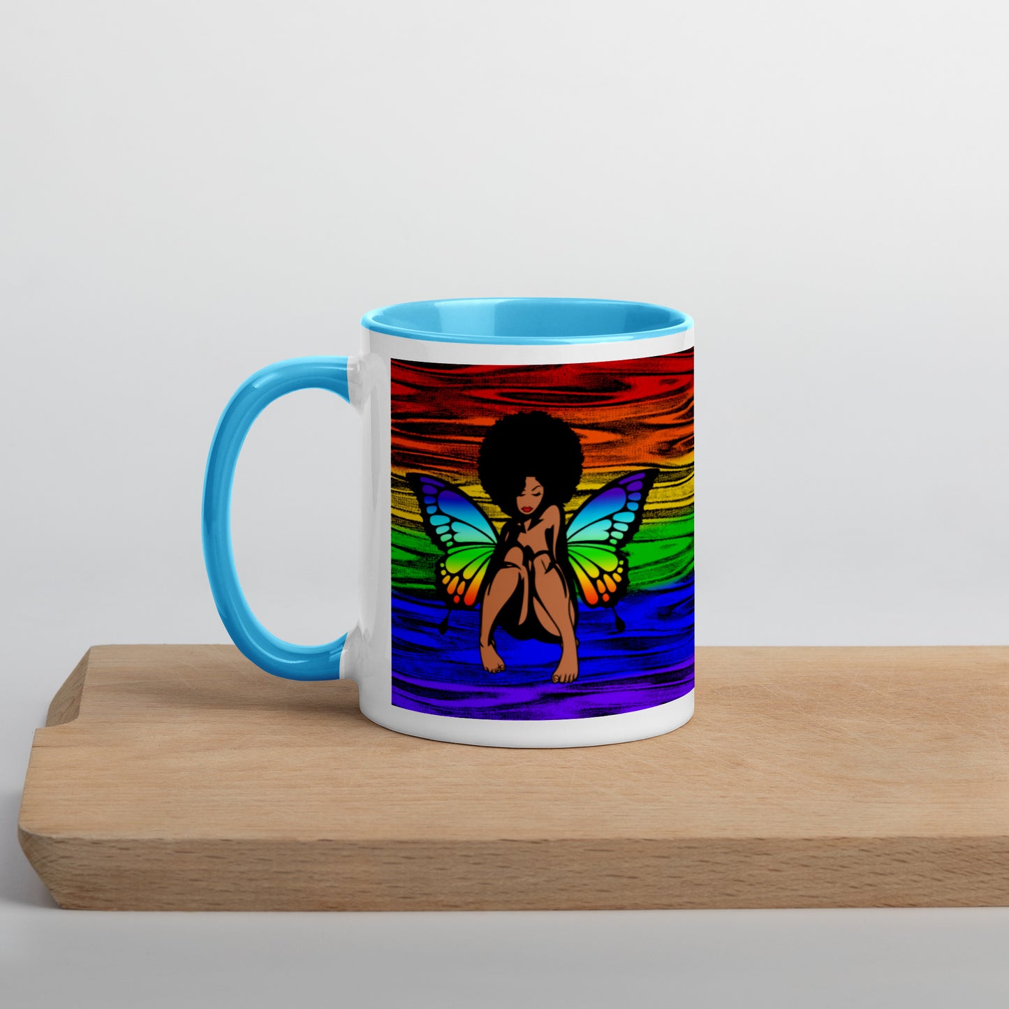 Mystical Afro Woman Butterfly Mug