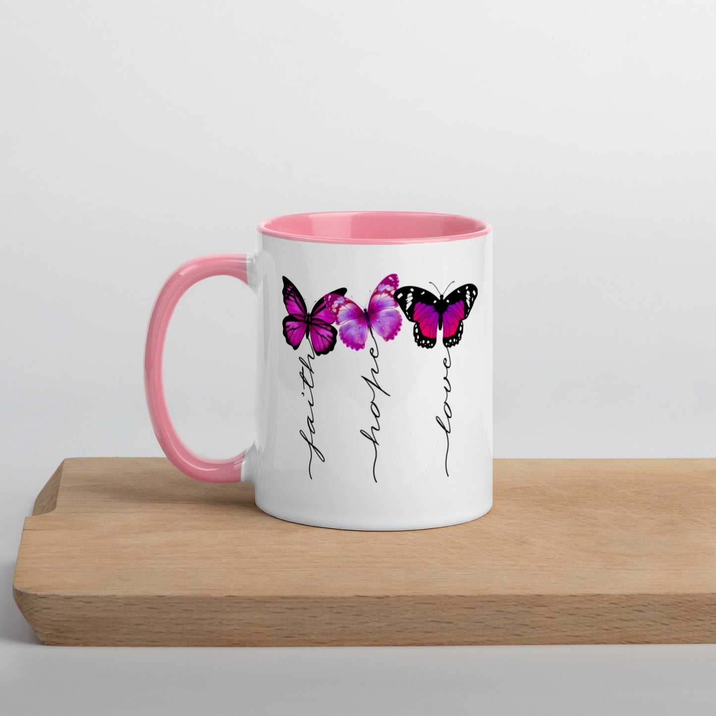 Butterfly Faith Hope Love Mug