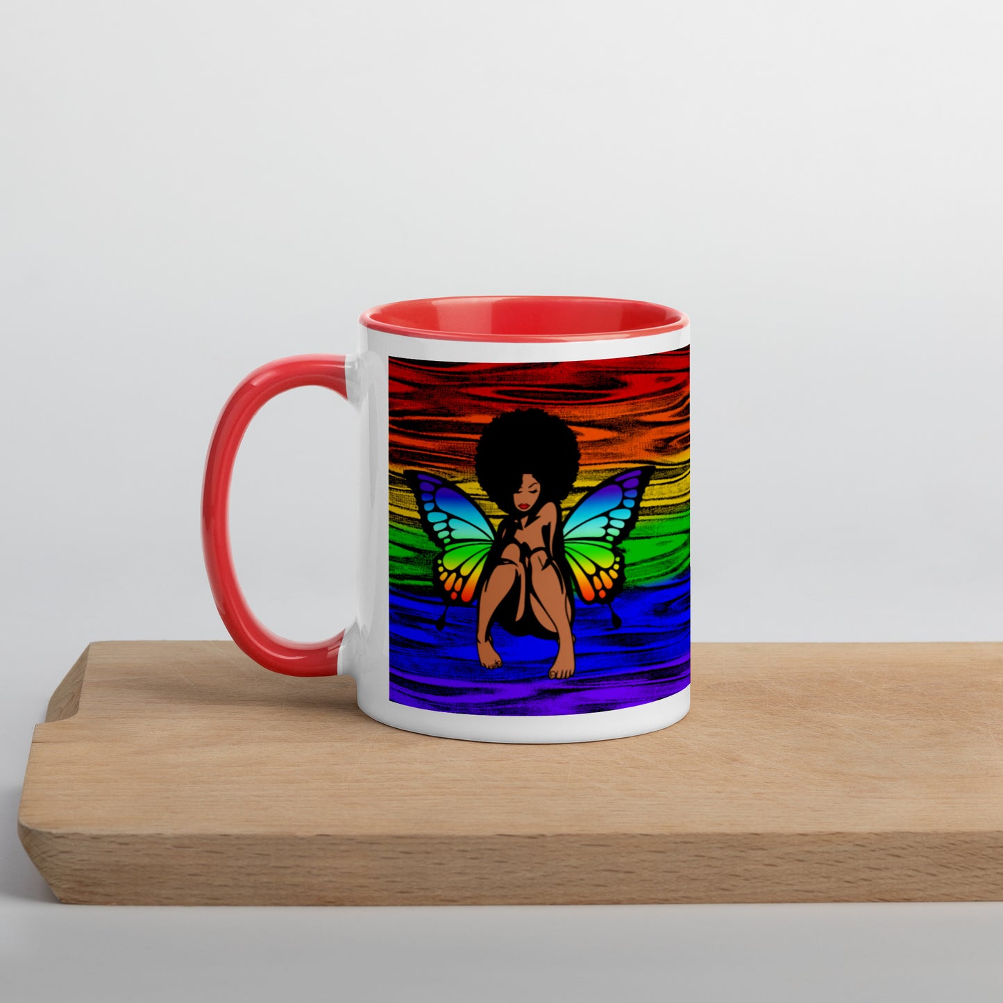 Mystical Afro Woman Butterfly Mug