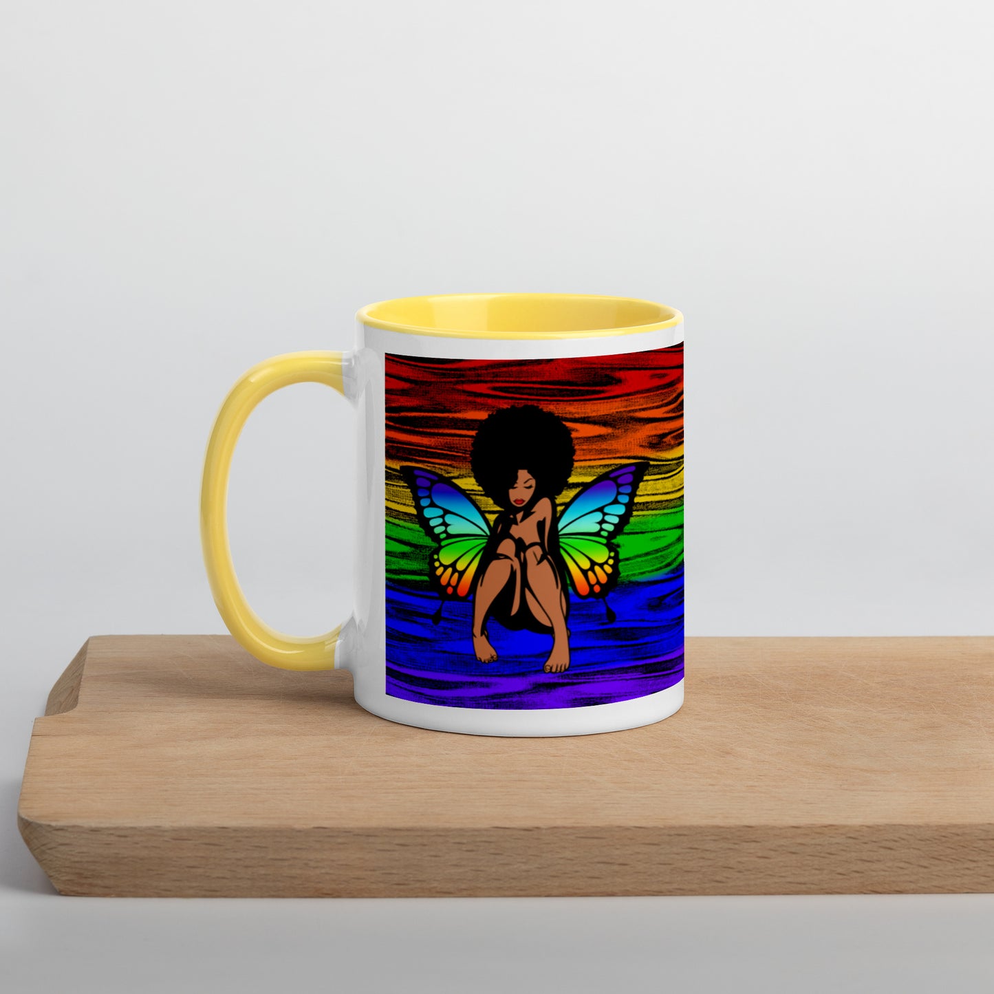 Mystical Afro Woman Butterfly Mug