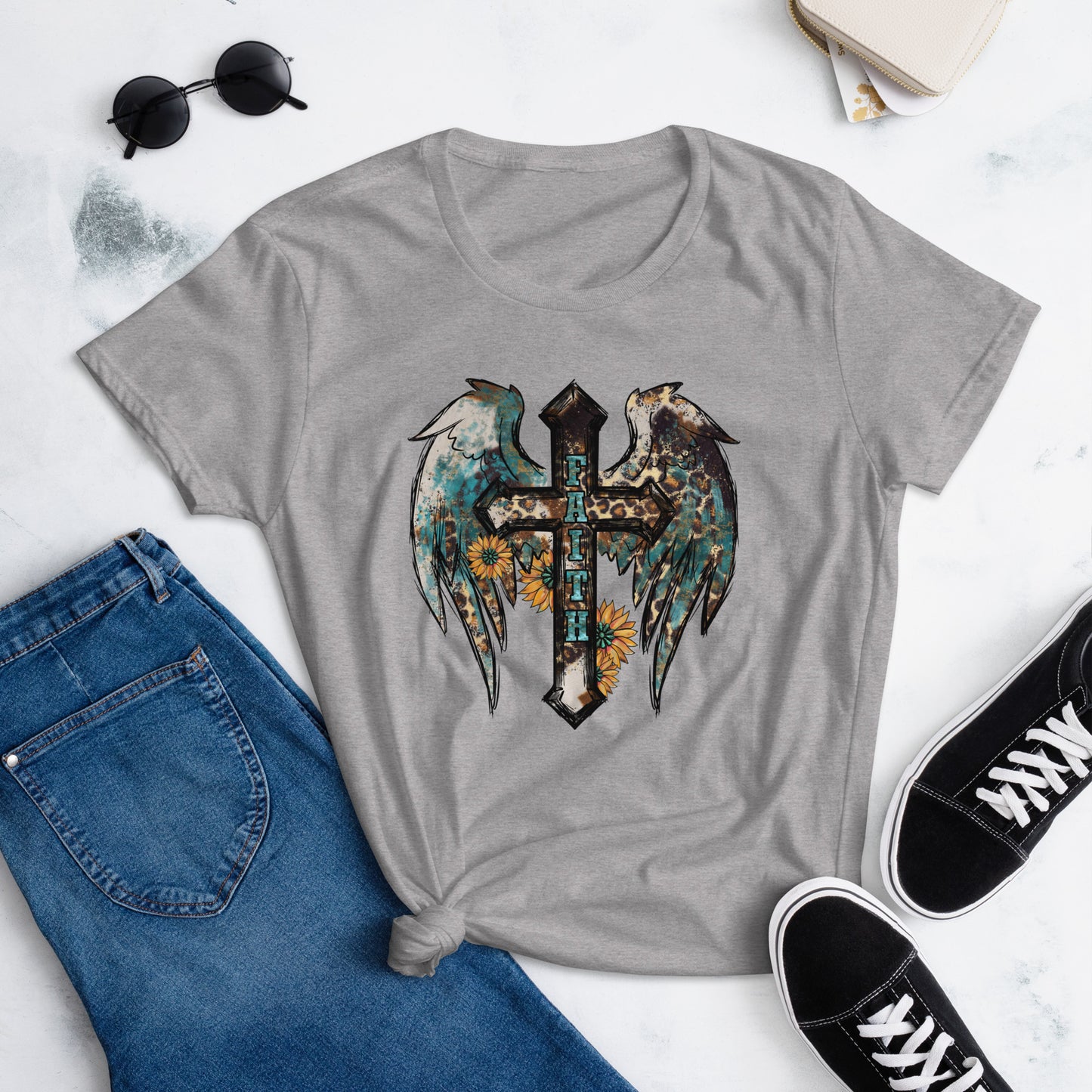 Faith T-Shirt with Angel Wings