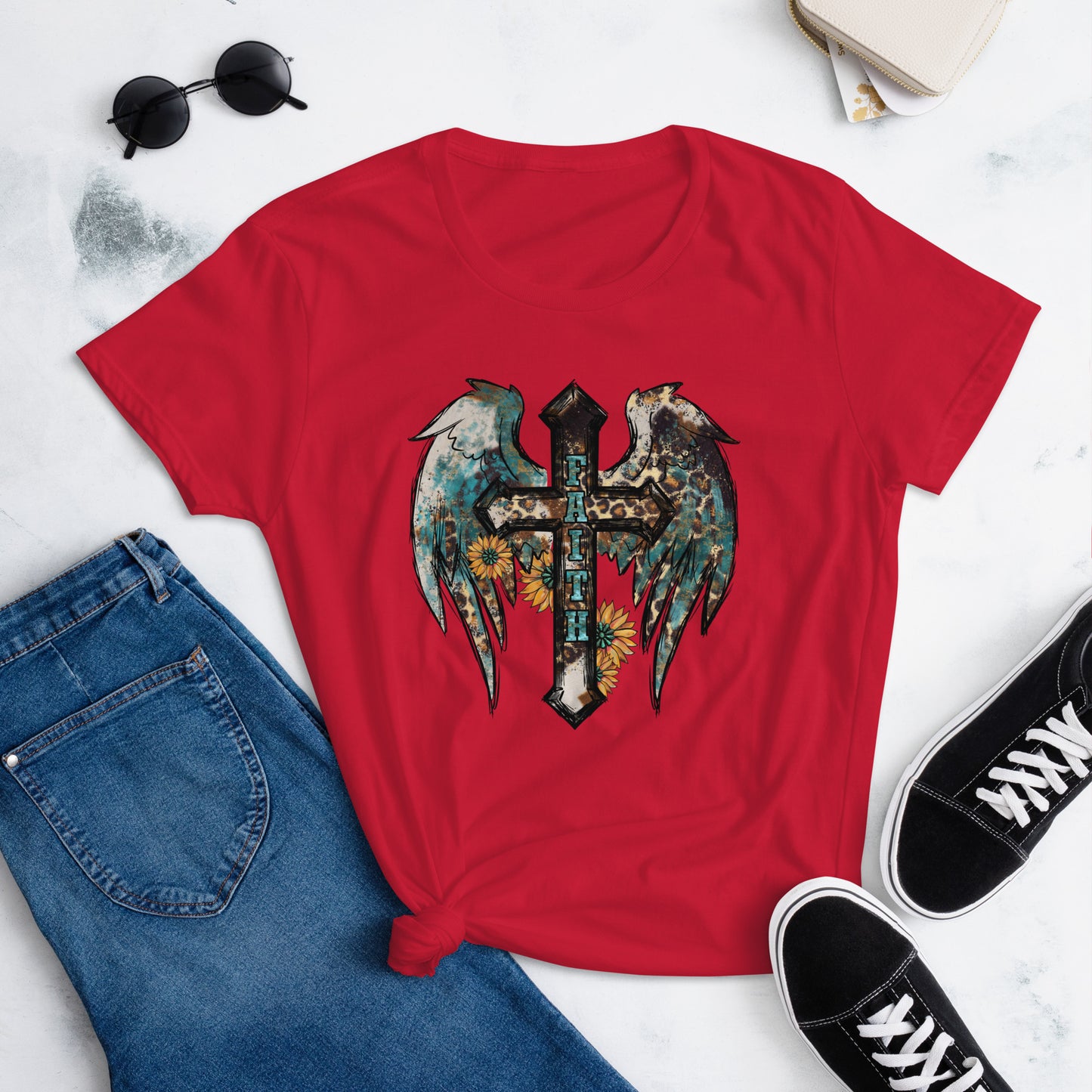 Faith T-Shirt with Angel Wings