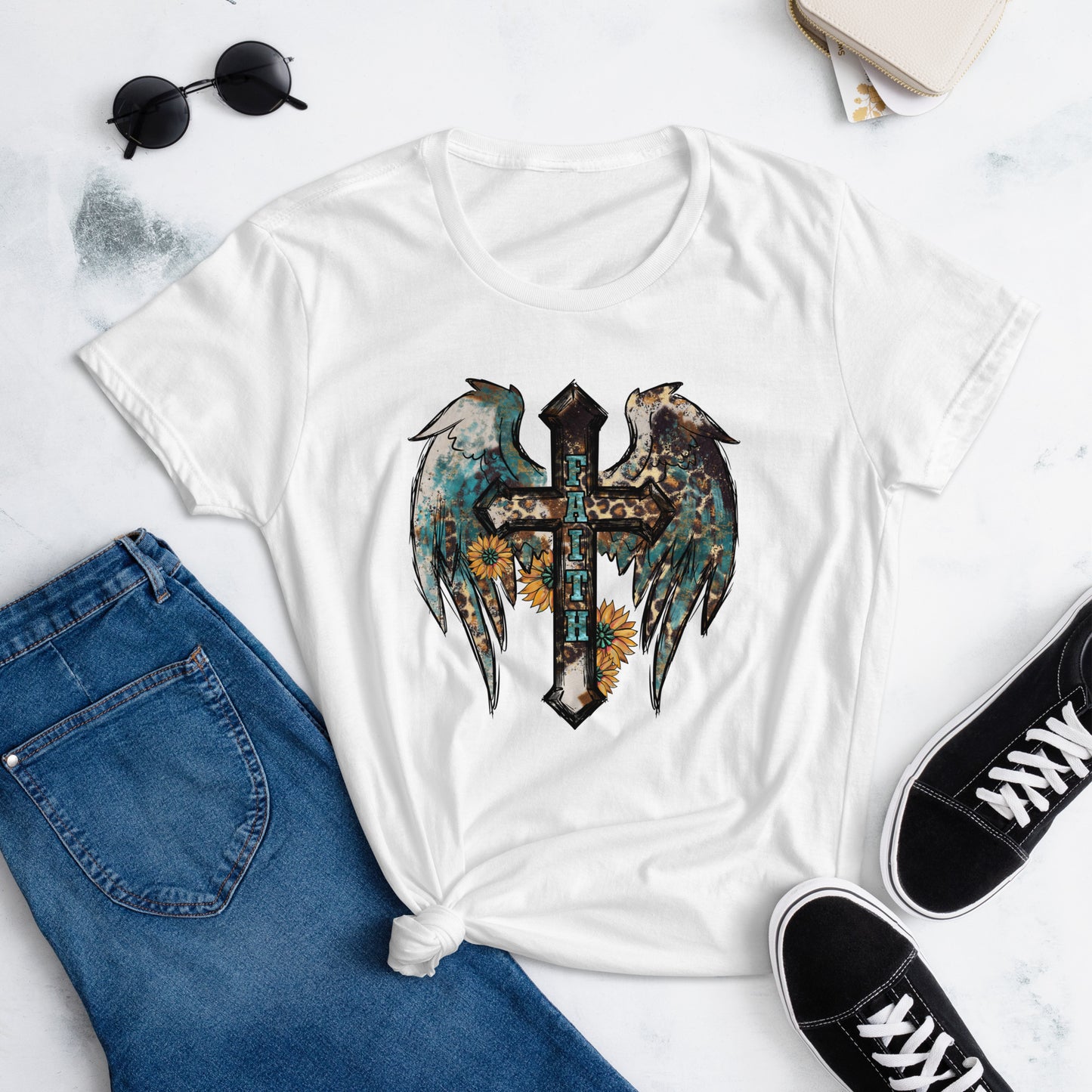 Faith T-Shirt with Angel Wings